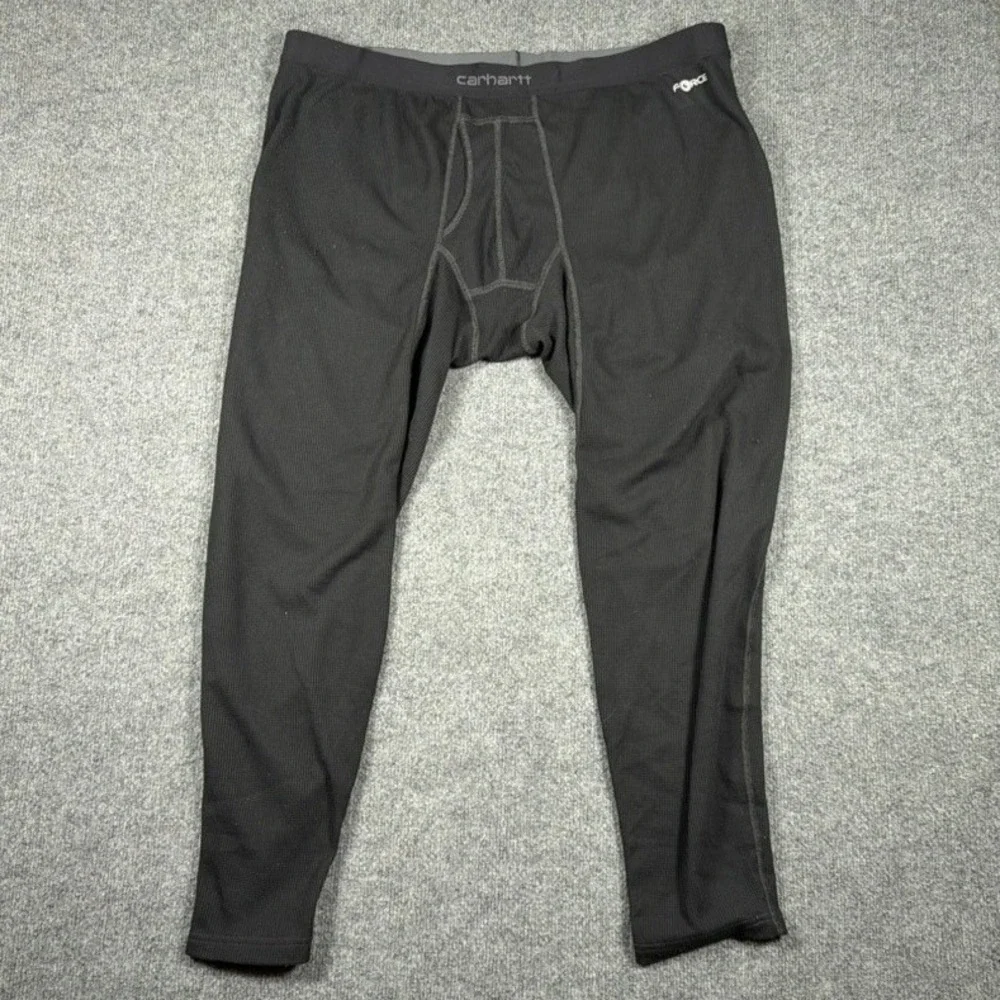 Carhartt Force Thermal Base Layer Pants Mens Size 4XL Black Waffle Knit Leggings